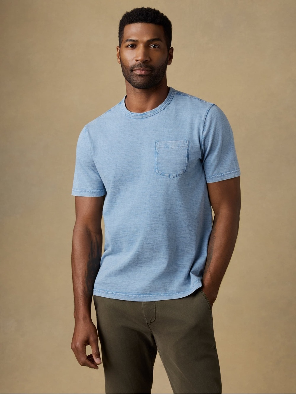 Faherty Sunwashed Pocket Cotton Mens T-Shirt
